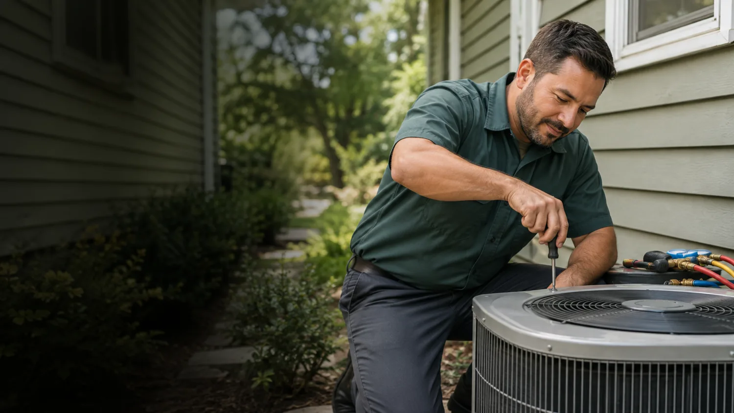 A professional working on hvac